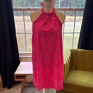 SHEIN Pink Halter Midi Dress